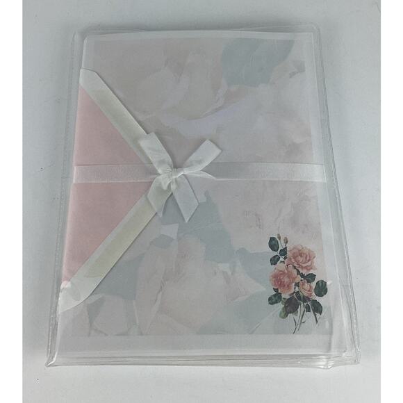 Vintage Rose Floral Ensemble Stationary Set Note Cards Stuart Hall 24 SHEETS 6” - Picture 1 of 4